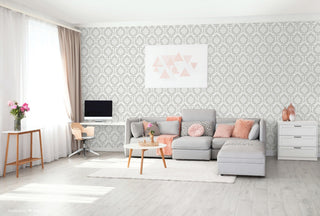 Osbourne Silver Damask Wallpaper