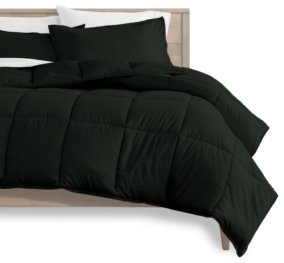 Bare Home 8-Piece Bed-in-a-Bag Split Sizes, Black, White, Split Queen