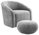 Boboli Grey Chenille Chair + Ottoman Set - Grey