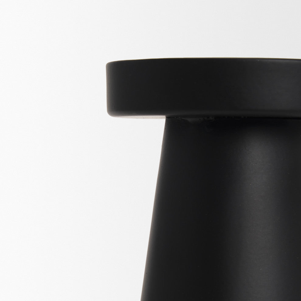 Quadir Tall Matte Black Metal Candle Holder