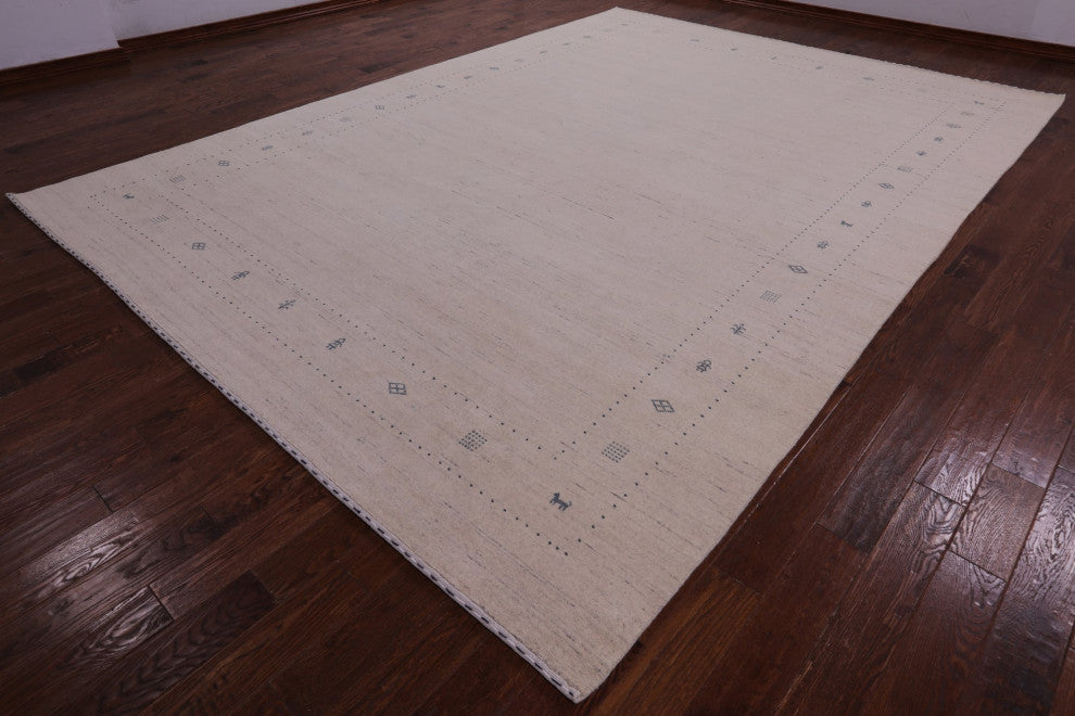 10' 1" X 14' 0" Hand-Knotted Persian Gabbeh Wool Rug Q11367