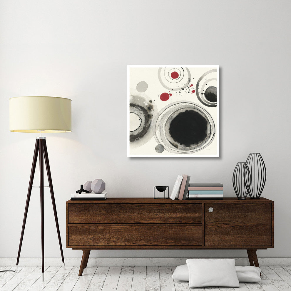 "Planetary IV with Red" Digital Paper Print by Shirley Novak, 38"x38"