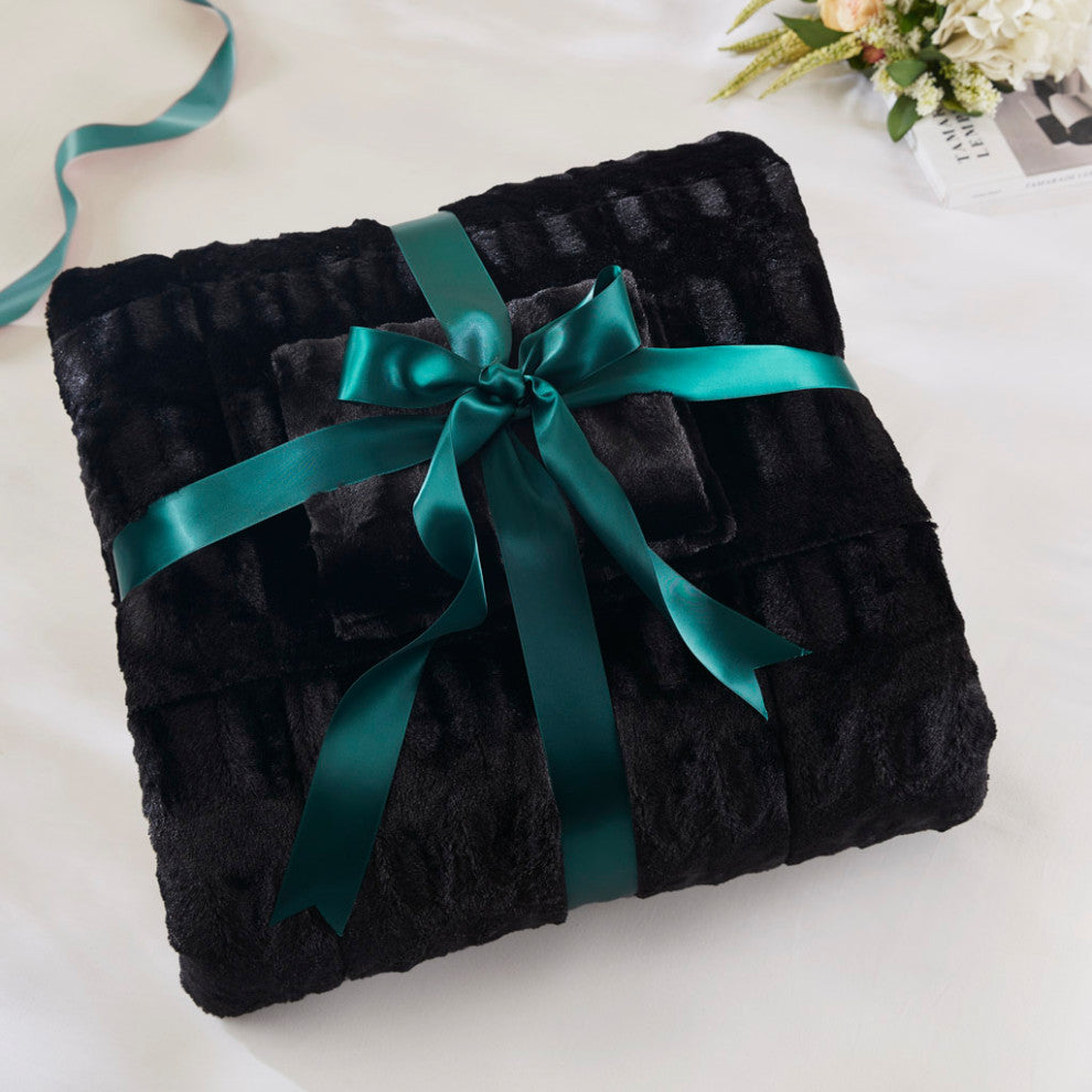Madison Park Gia Solid Faux Fur Comforter Mini Set