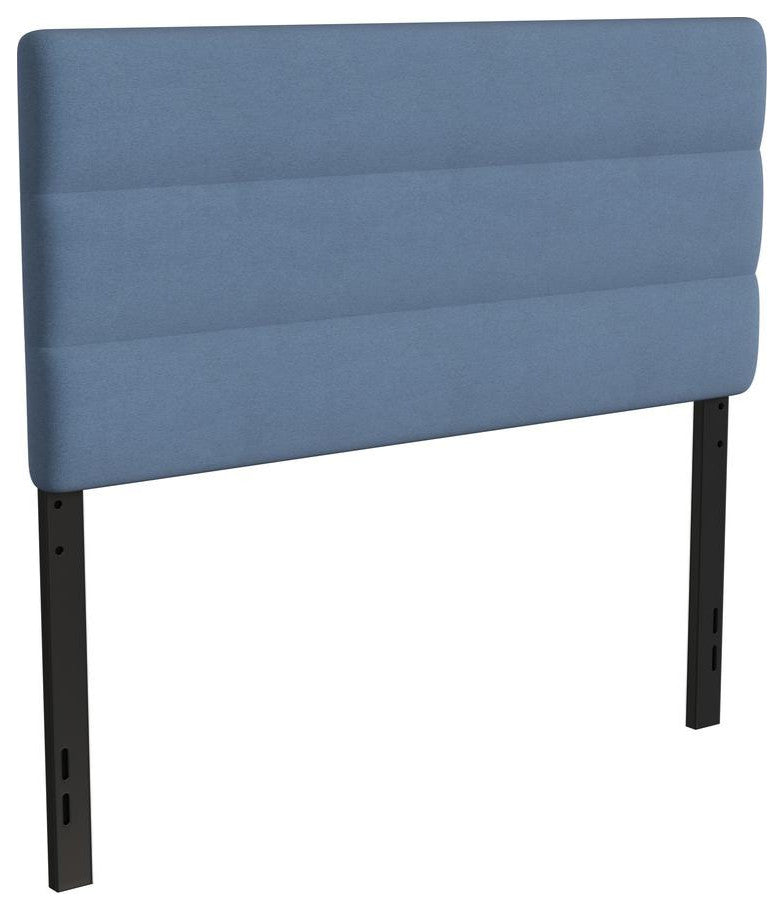 Paxton Stitched Upholstered Adjustable Height Headboard, Blue, Full
