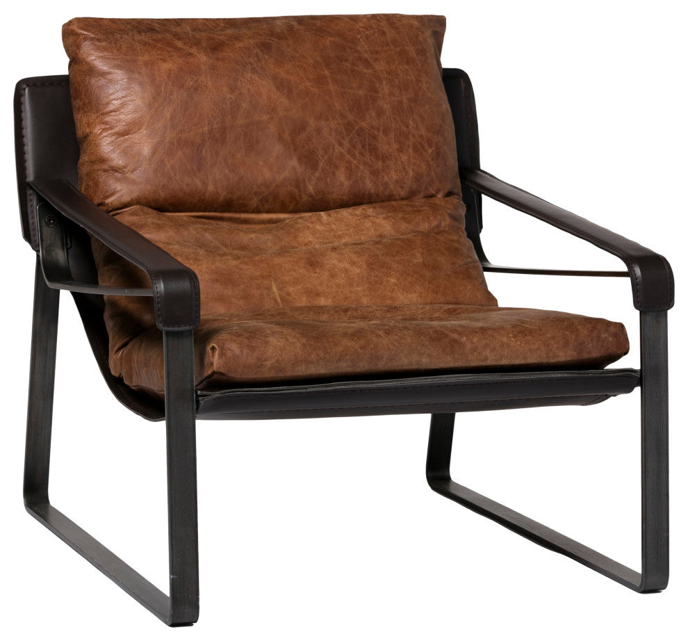 Connor Club Chair Open Road Brown Leather