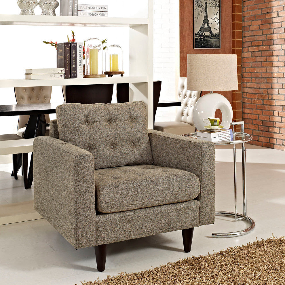 Modern Contemporary Living Room Upholstered Armchair Oatmeal