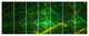 Green Fractal Electric Lightning, Abstract Art on Canvas, 83"x32", 7 Panels