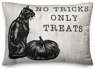 No Tricks Only Treats Cat 14x20 Throw Pillow