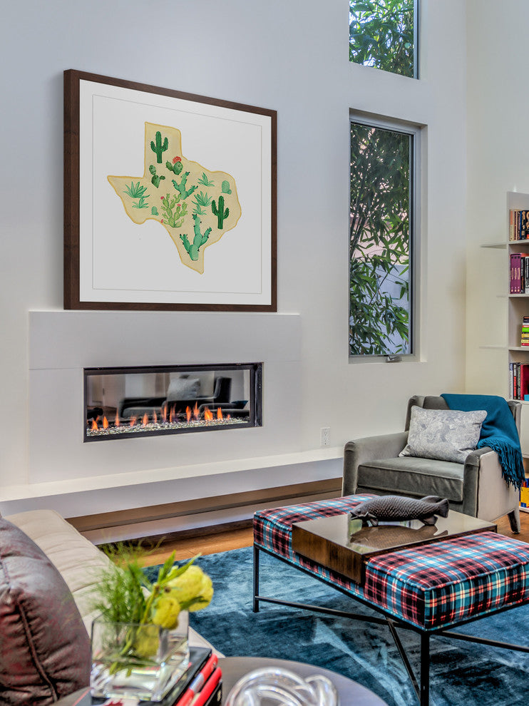 "Texas Cactus" Framed Painting Print, 18x18