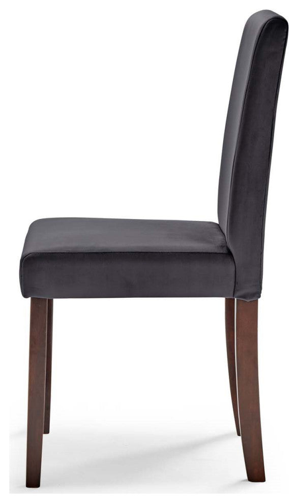 Side Chair and Table Set, Velvet, Drak Brown Gray, Cafe Bistro Restaurant