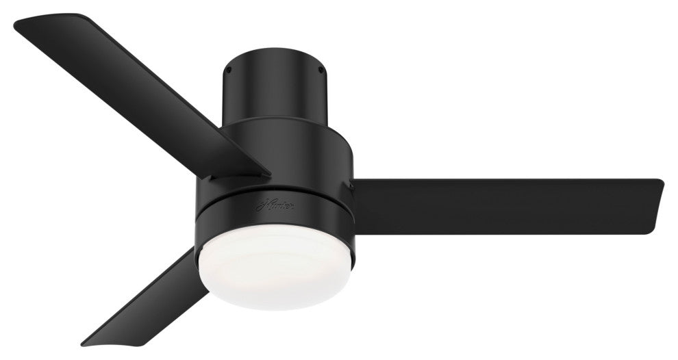 Hunter 44" Gimour Matte Black Ceiling Fan, LED Light and Remote Control