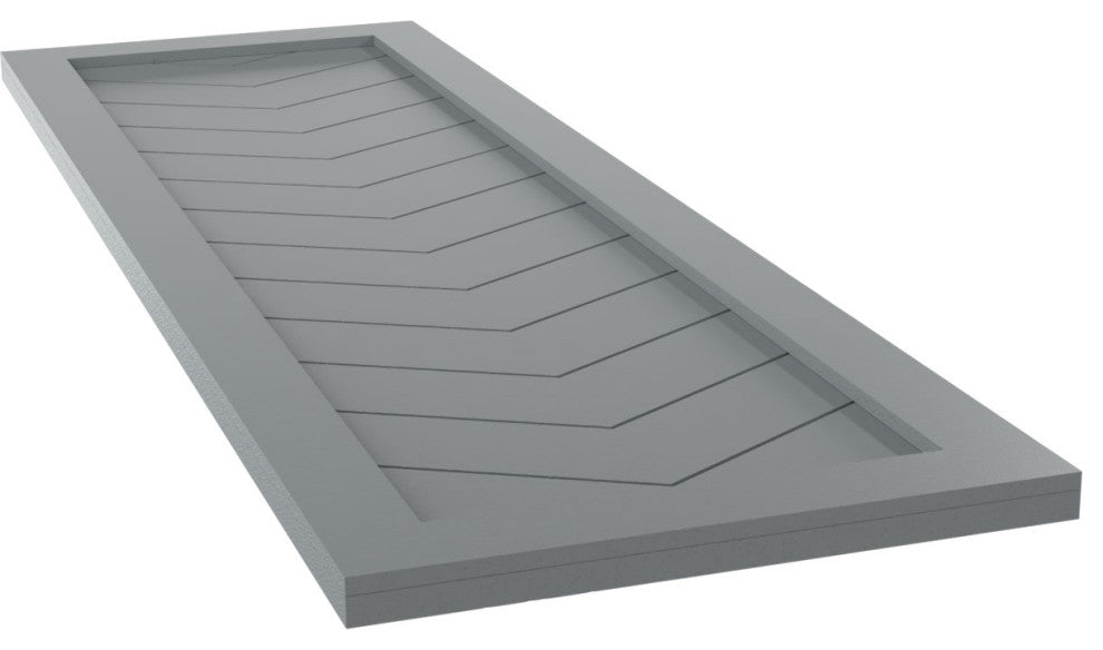 18"W True Fit PVC Single Panel Chevron Modern Style, Ocean Swell, 55"H