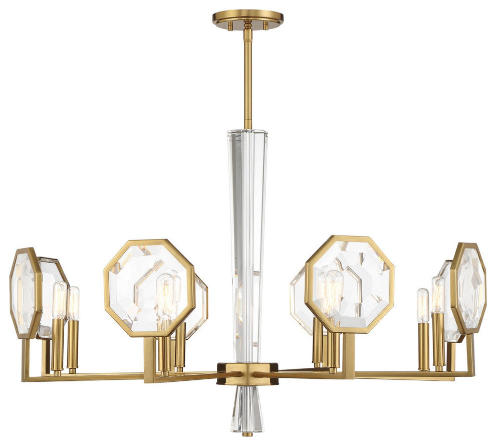 Leighton 8-Light Chandelier, Warm Brass