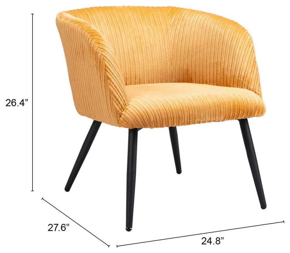 Accent Chair, Steel Metal, Fabric, Yellow, Black, Lounge Cafe Lobby Hospitality
