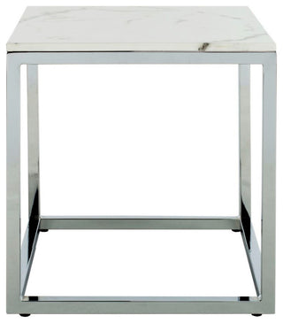Safavieh Bethany Square End Table, White/Chrome