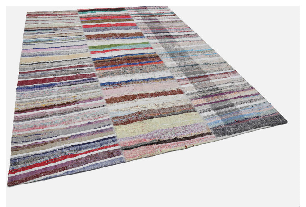 Rug N Carpet - Handmade Turkish 8' 0'' x 9' 11'' Rustic Patchwork Kilim Rug