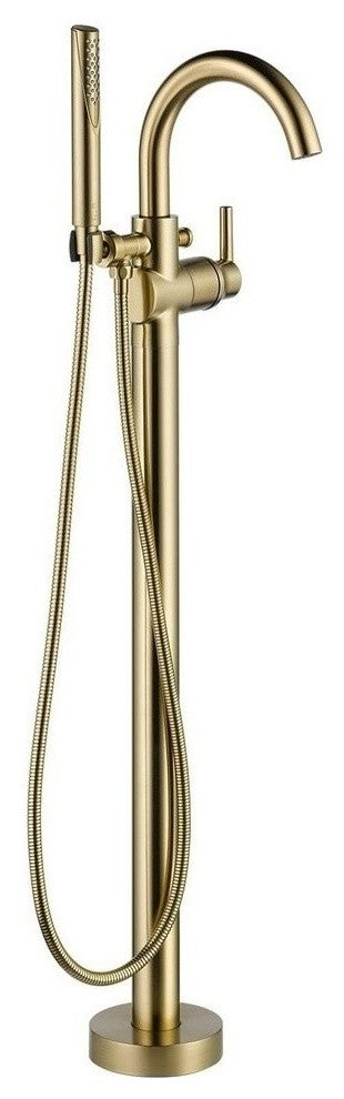 Delta Trinsic Contemporary Floor Mount Tub Filler Trim, Champagne Bronze