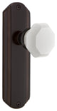 Deco Plate Single Dummy Waldorf White Milk Glass Knob, Timeless Bronze