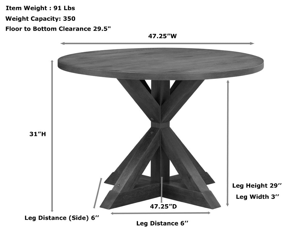 Diana Trestle Base Dining Table, Vintage Walnut