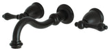 KS3020AL Two-Handle Wall Mount Tub Faucet, Matte Black