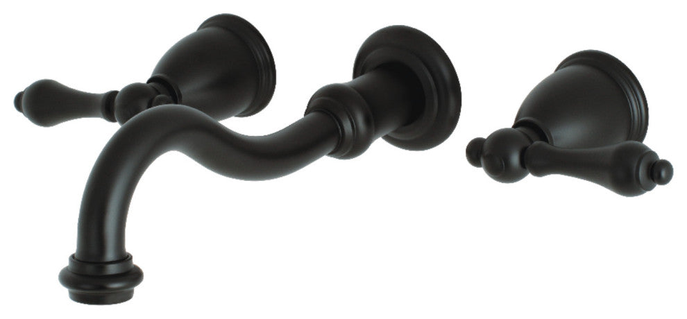 KS3020AL Two-Handle Wall Mount Tub Faucet, Matte Black