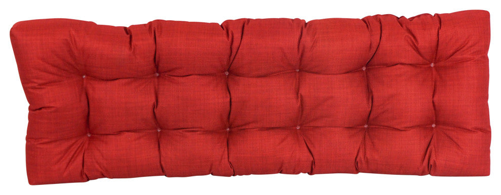 55"x19" Tufted Solid Outdoor Spun Polyester Loveseat Cushion Red