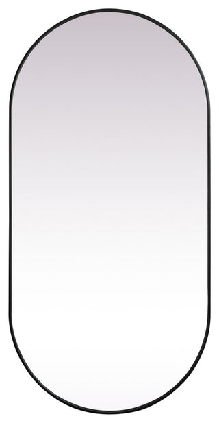 Home Living Metal Frame Oval Mirror 36x72 Inch, Black