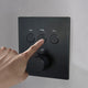 Venosa 20"x40" Matte Black Rainfall Shower System, 3 Jetted Body Spray, Non LED