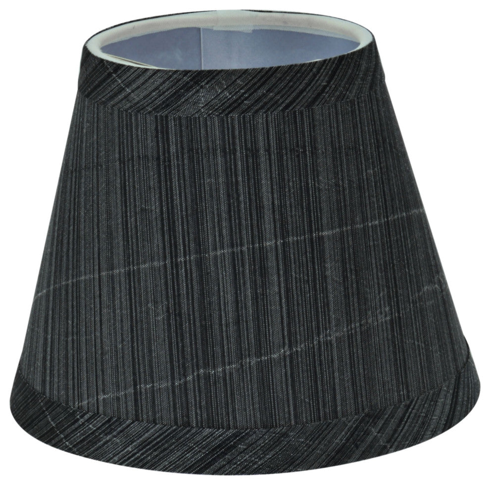 32061-6 Small Hardback Empire Chandelier Clip On Lamp Shade Gray&Black 3"x5"x4"