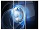 "Fractal Lighting in Dark Blue" Digital Metal Wall Art, 3 Panels, 36"x28"