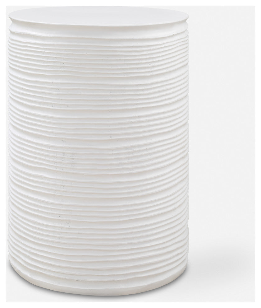 Uttermost - 24117 - Drum Table - Borderline - Plaster White