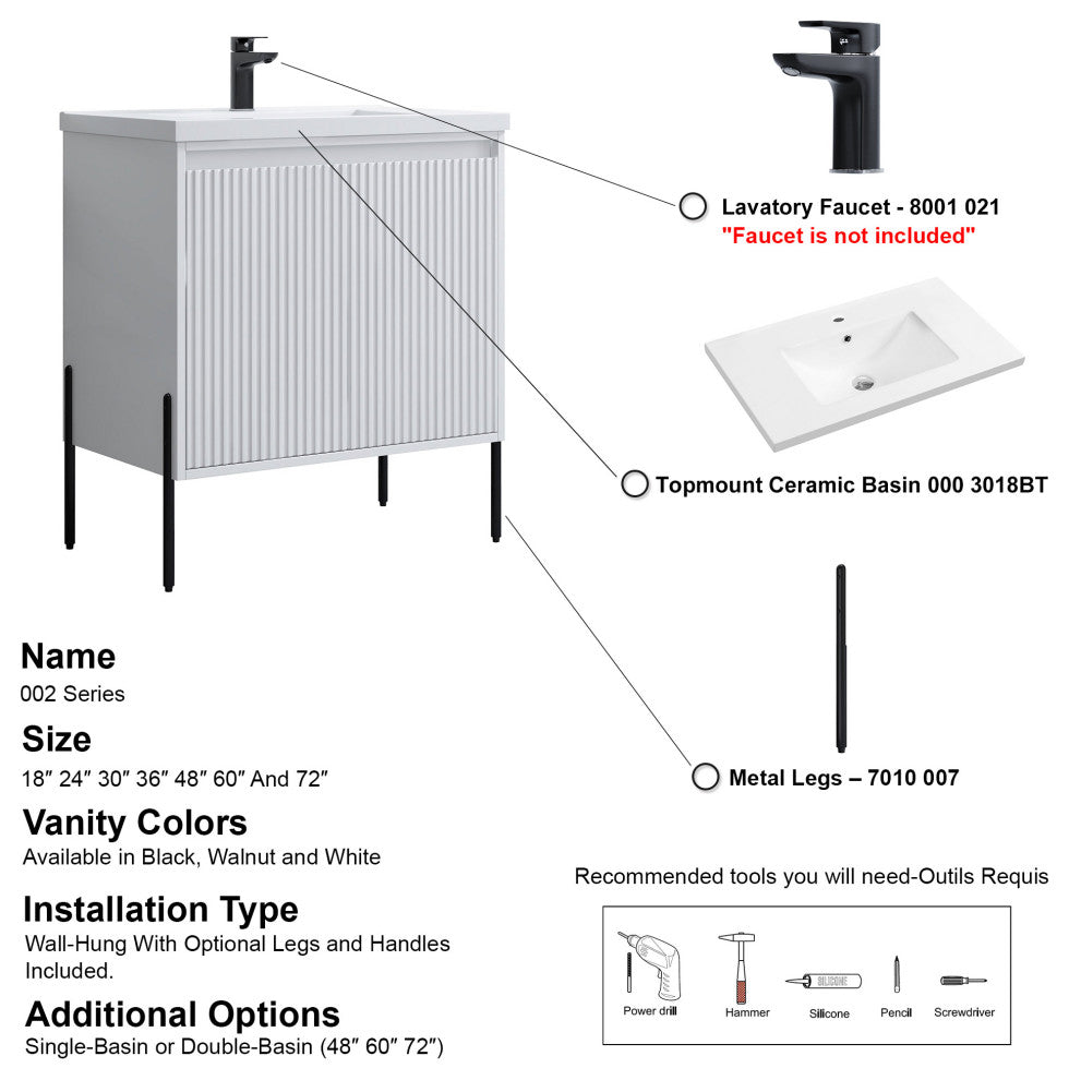Flutie 30" Bathroom Vanity Set, White