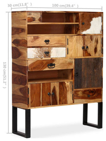 vidaXL Sideboard Drawer Cupboard Sideboard Buffet Cabinet Solid Wood Sheesham