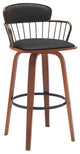Willow Upholstered Wood Swivel Bar or Counter Stool