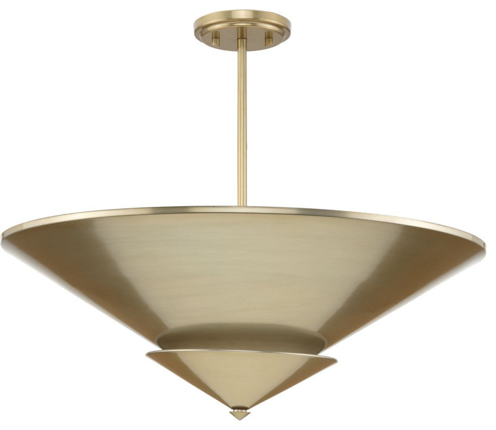 Pinellas Collection 25" 4-Light Convertible Semi-Flush Mount Light, Soft Gold