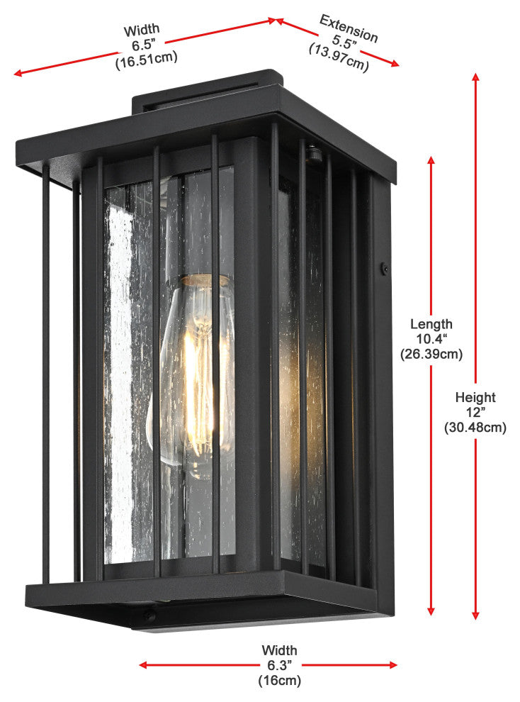 Home Living 6.5" Outdoor Wall Sconce, Black