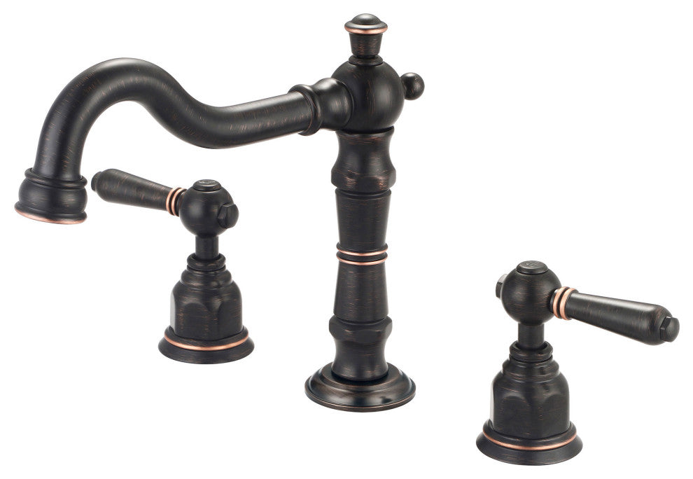 Americana Two Handle Bathroom Widespread Faucet, Moroccan Bronze
