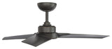 Roboto 3-Blade Smart Ceiling Fan 52" Oil Rubbed Bronze, Remote Control