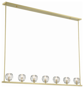 Aragon 7-Light Soft Brass Chandelier, Faceted Cut Crystal