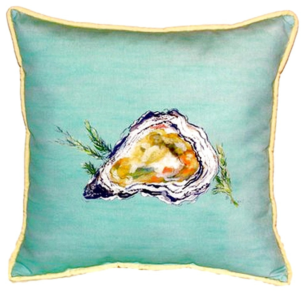 Oyster Shell - Teal Large Indoor/Outdoor Pillow 18x18