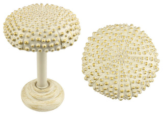 Urchin Drapery Holdback Medallion, Gilded French White