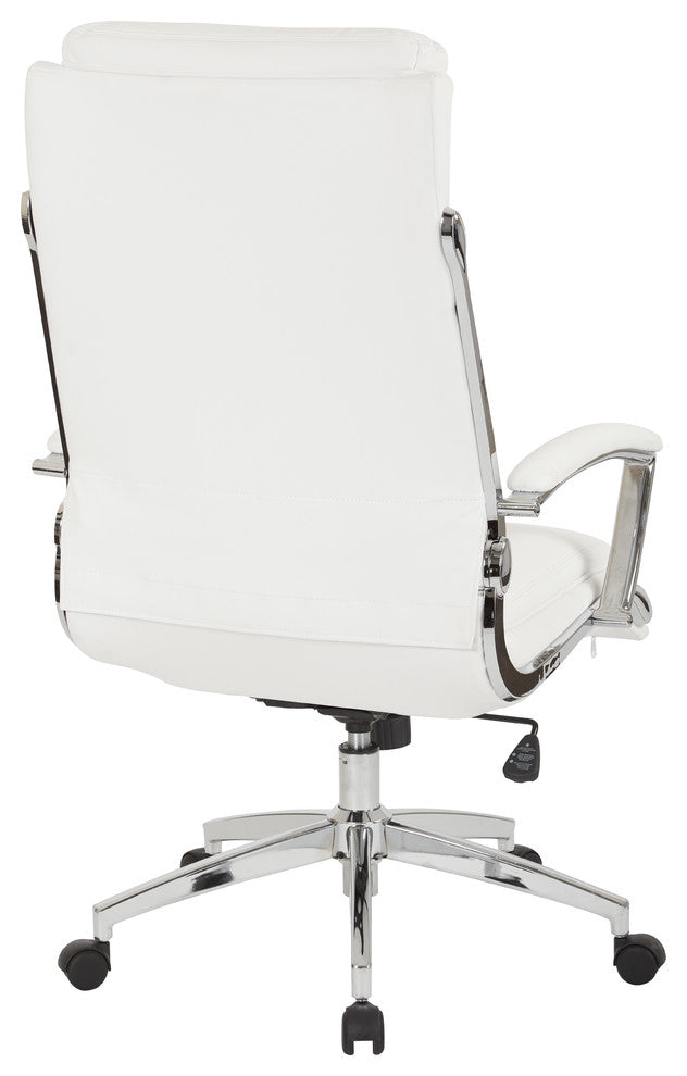 Executive Faux Leather High-Back Chair, White