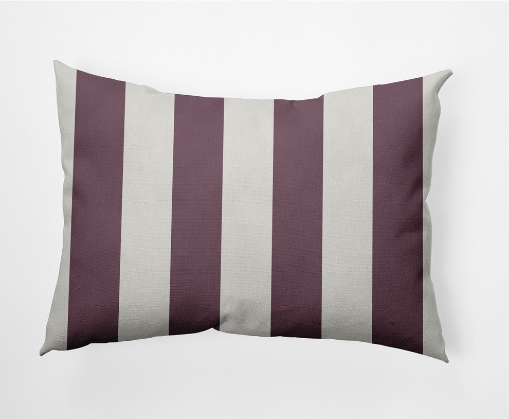 14x20" Graduated Stripe Nautical Decorative Indoor Pillow, Dusty Purple