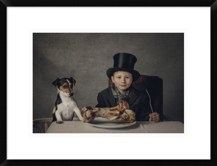 "The Dinner" Framed Digital Print by Monika Vanhercke, 26"x20"