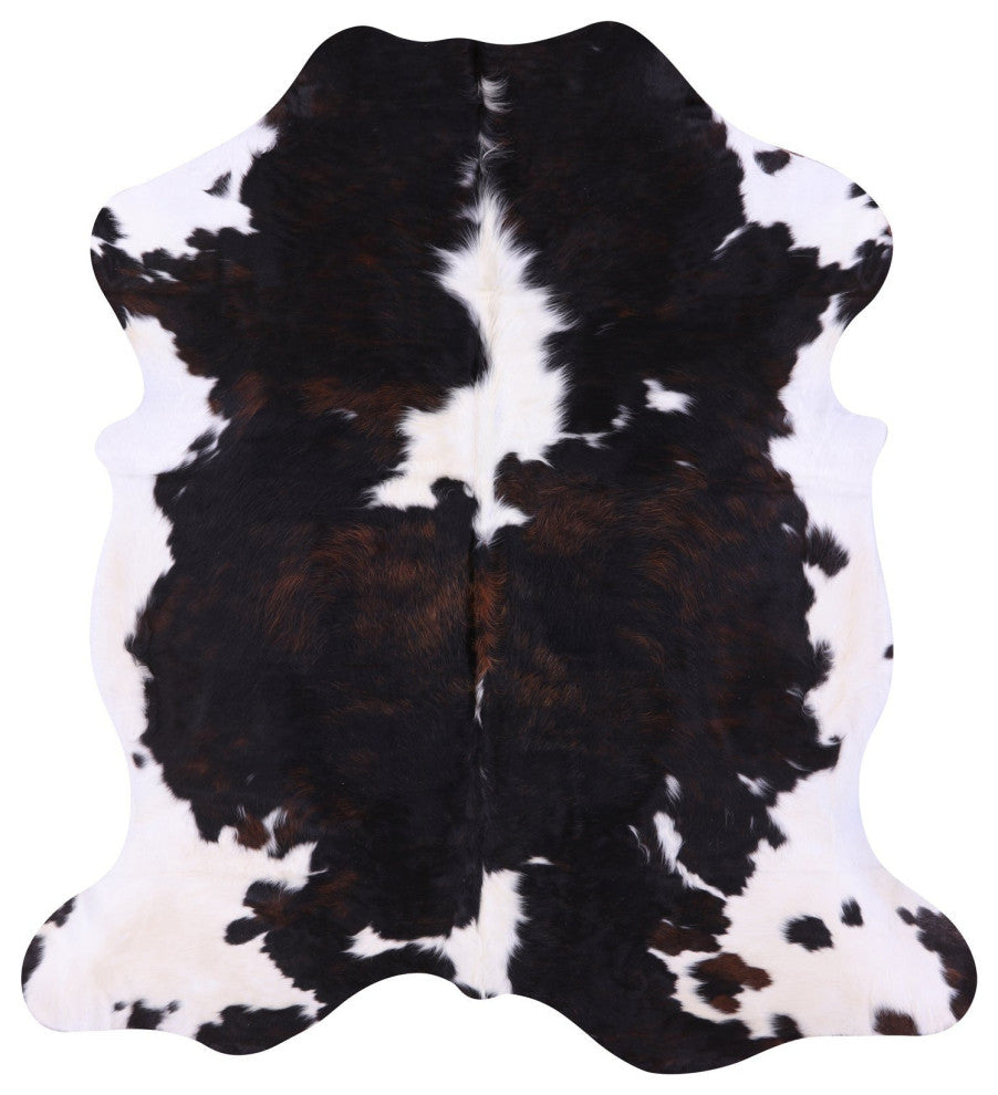 7' 1" X 6' 7" Tricolor Natural Cowhide Rug C2416