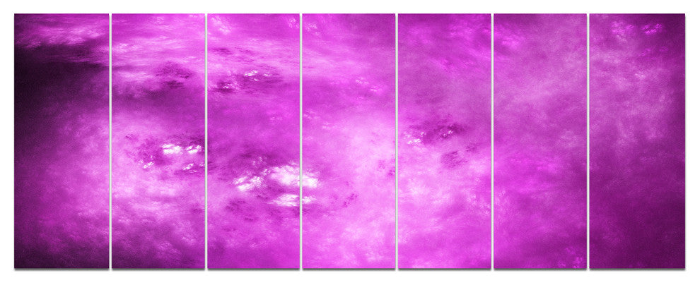Bright Purple Sky with Stars, Abstract Canvas Art Print, 83"x32", 7 Panels