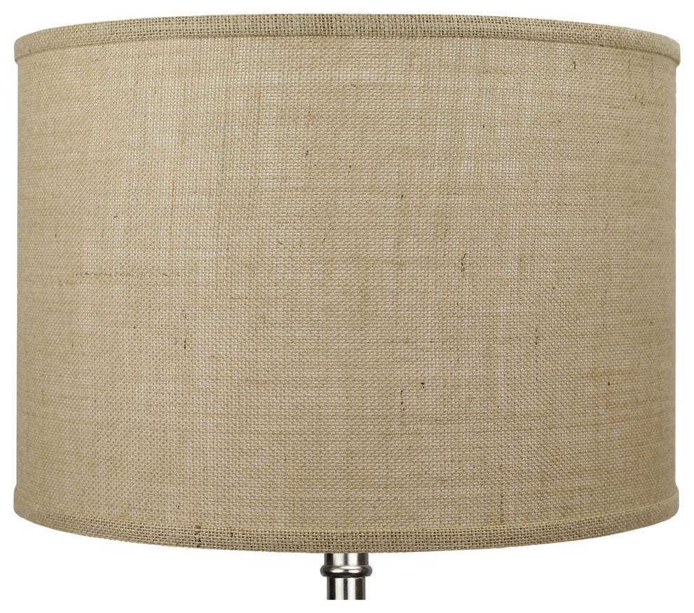 Fenchel Shades 16"x16"x11" Spider Attachment Drum Lamp Shade, Burlap Natur