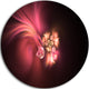 Blooming Fractal Flower Magenta, Floral Digital Disc Metal Artwork, 36"