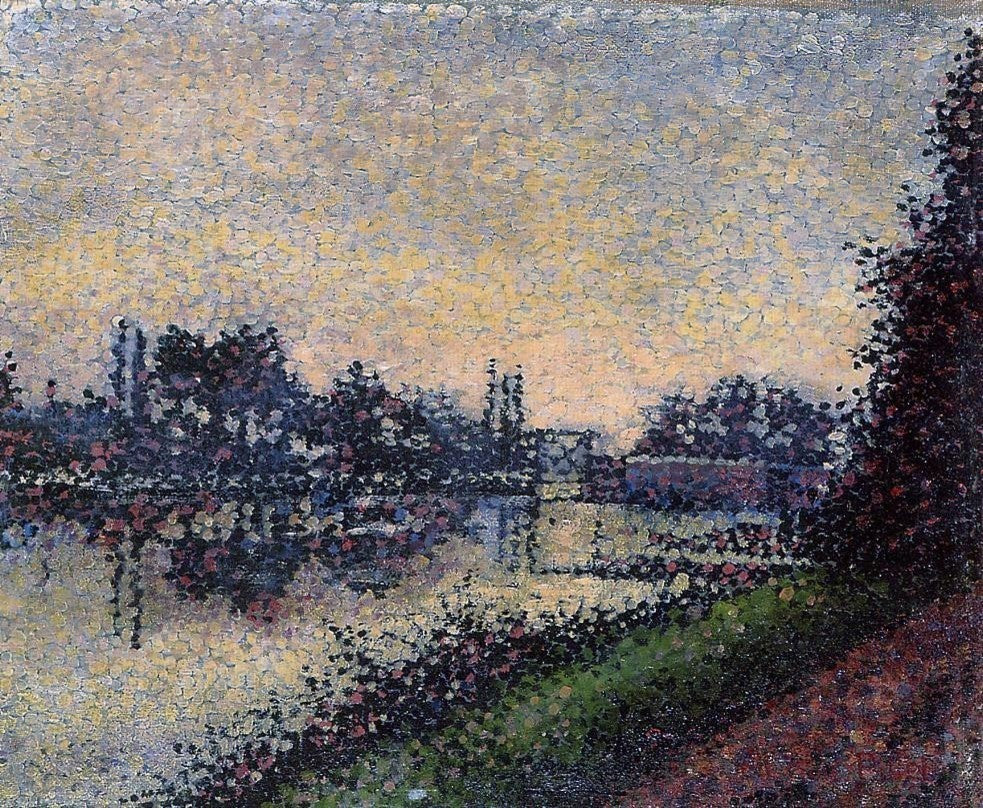 Albert Dubois-Pillet Landscape With Lock, Gallery Wrapped Canvas, 20"x25"