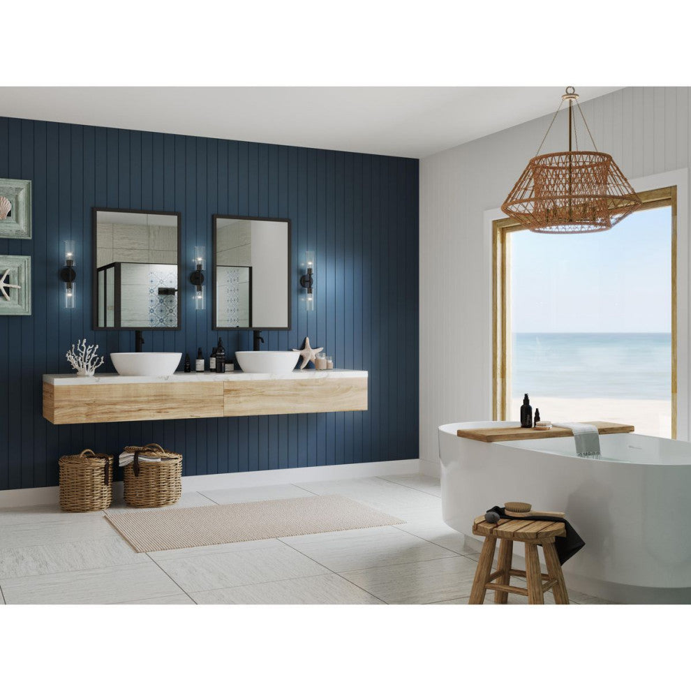 Cofield Collection Two-Light Matte Black Transitional Wall Sconce Vanity Light